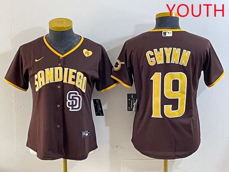 Youth San Diego Padres #19 Gwynn Brown Game 2025 Nike MLB Jersey style 6->youth mlb jersey->Youth Jersey